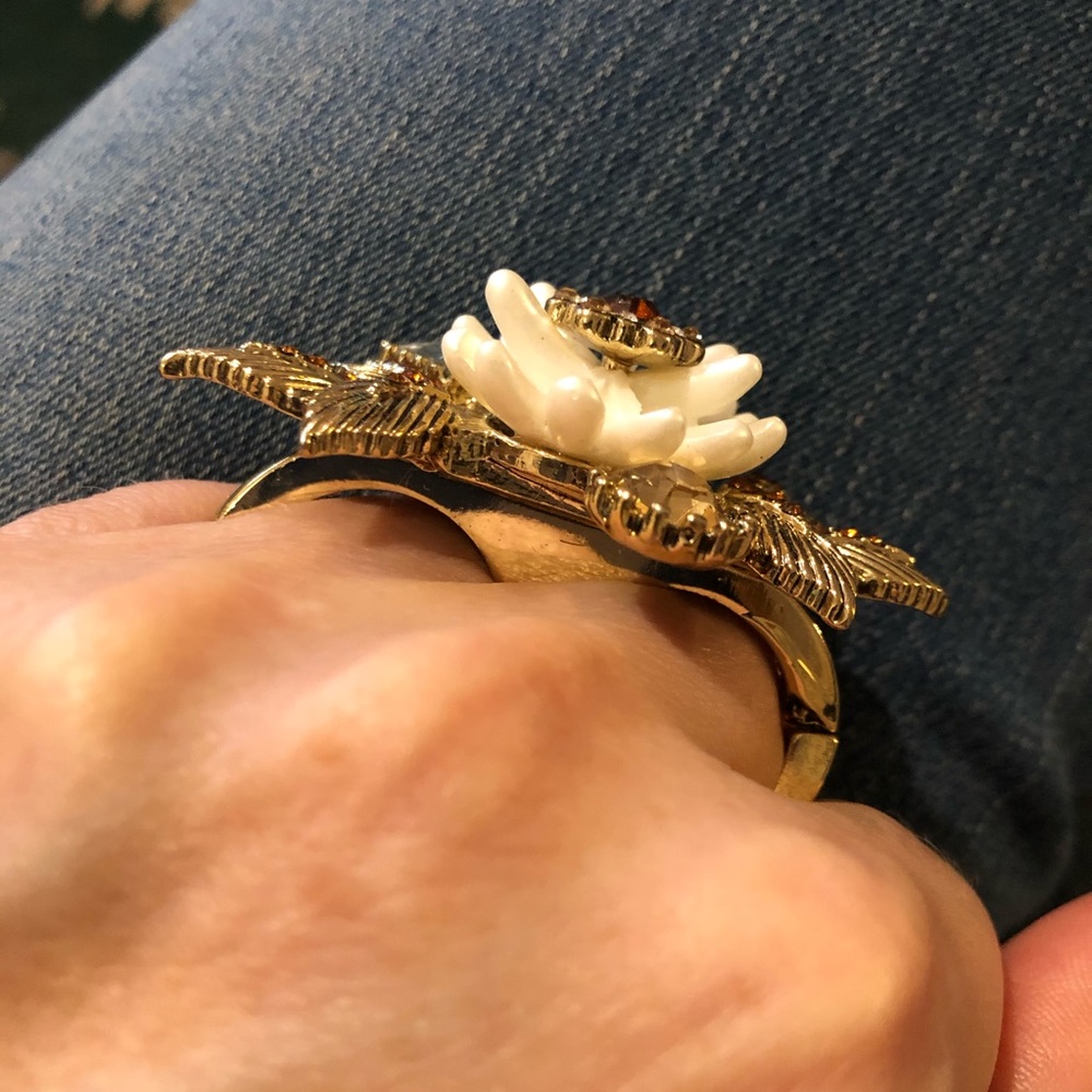 Betsy Johnson Floral Statement Ring - image 2